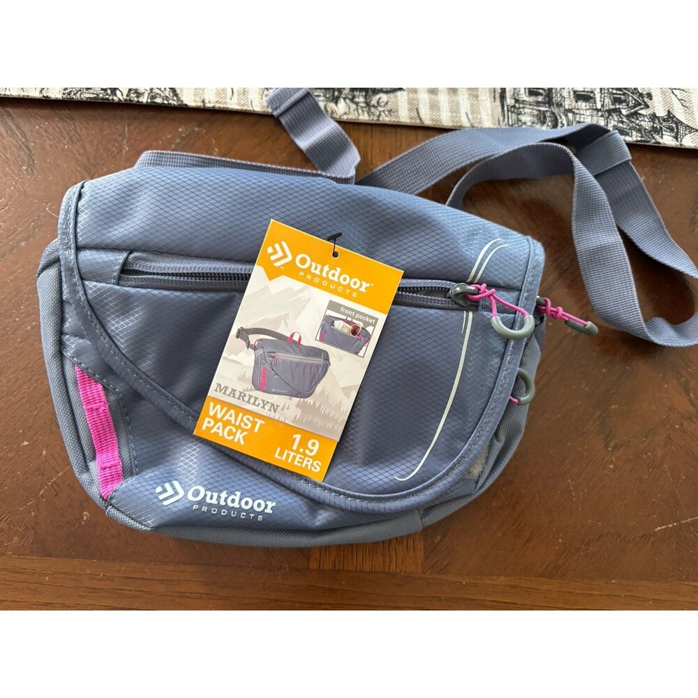 Gray and pink Outdoor Products Marilyn Waist Pack with a 1.9-liter capacity- New